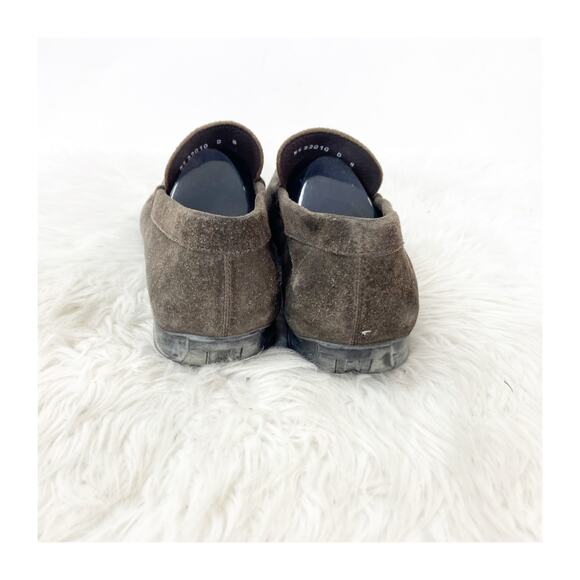 Salvatore Ferragamo Size 8 Brown Mens Suede Slip On Moc Toe Loafer Dress Shoes - Picture 4 of 11